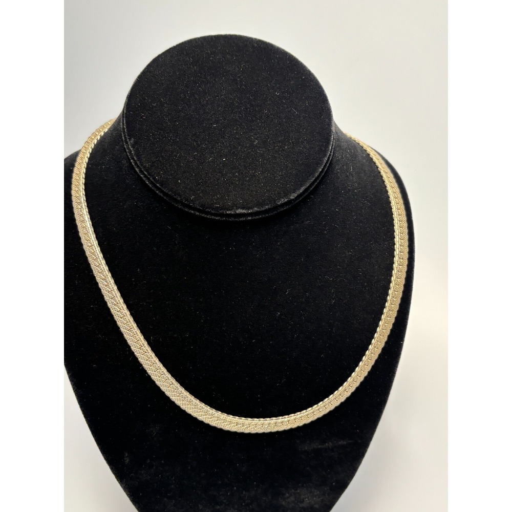 Herringbone‎ Necklace Retro Vintage Statement Piece 14 inch - Picture 5 of 10